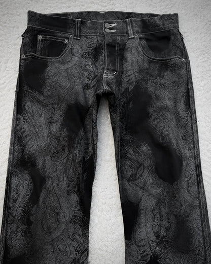 Tornado Mart Contrasted Paisley Flared Pants