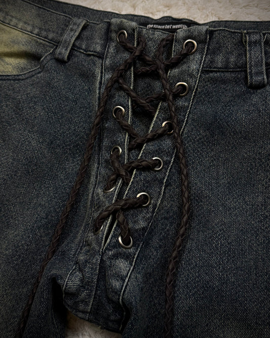 The Space Between Us Mud Washed Lace Up Jeans