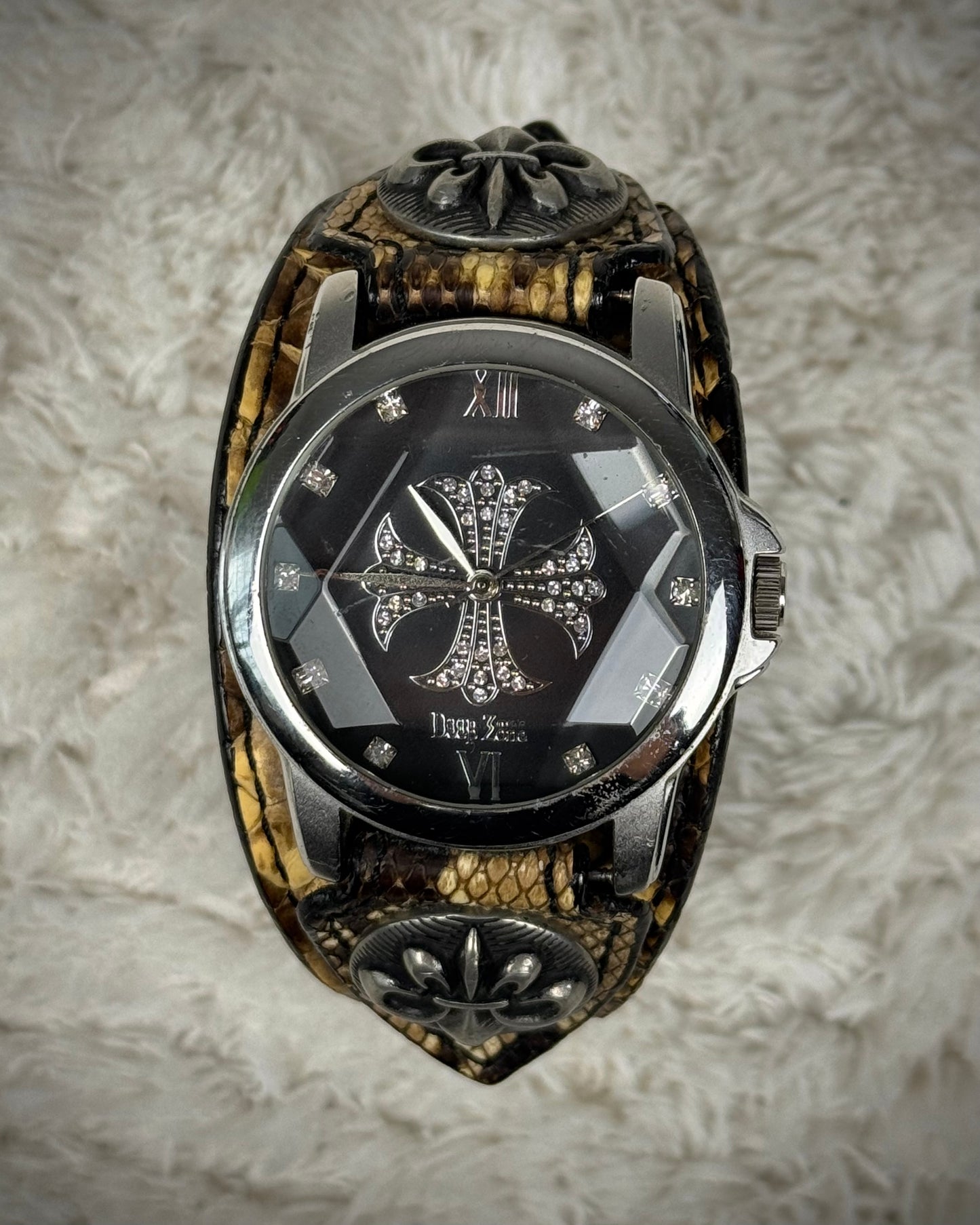 Deep Zone Python Fleur De Lis Watch