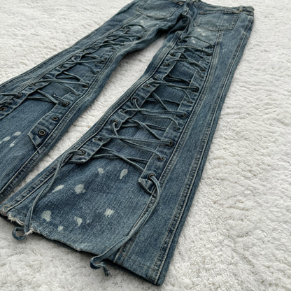 Tornado Mart Backlace Flared Jeans