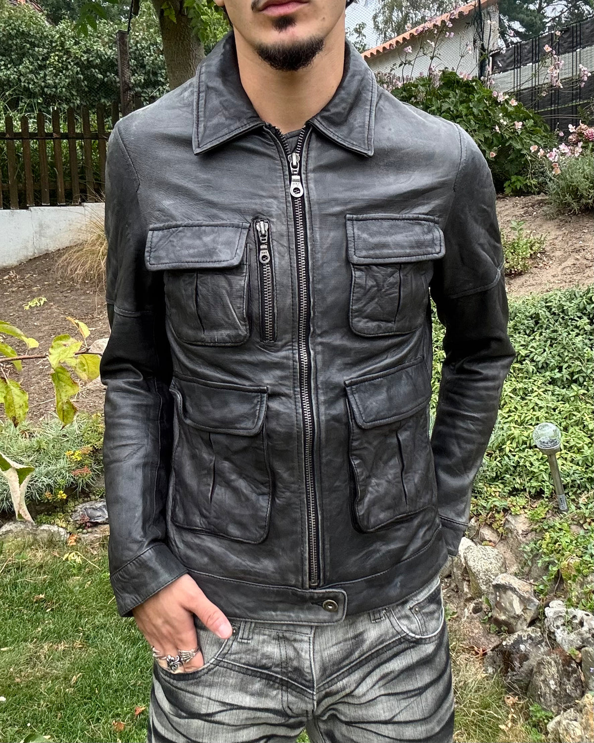 Acoustic Five Pocket Sheepskin Leather Jacket