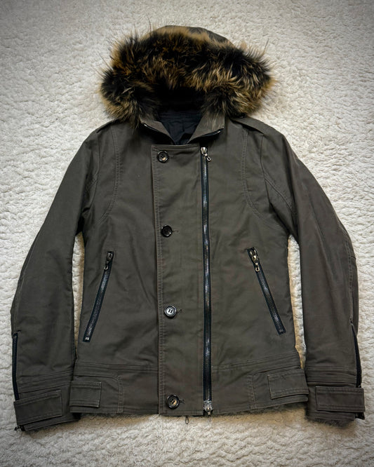 Shellac Fur Hood Double Zip Jacket