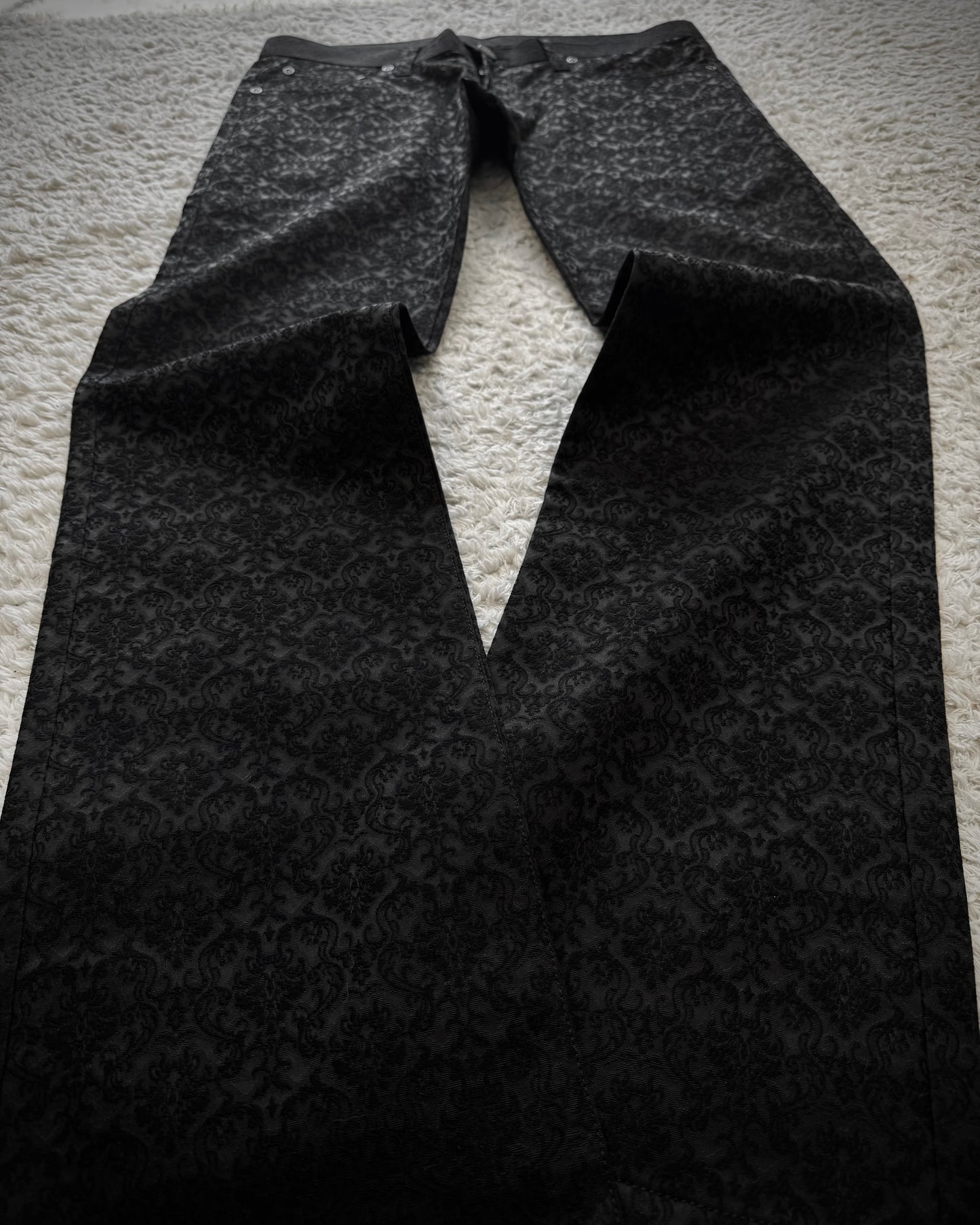 Black Varia Jacquard Woven Bootcut Dress Pants