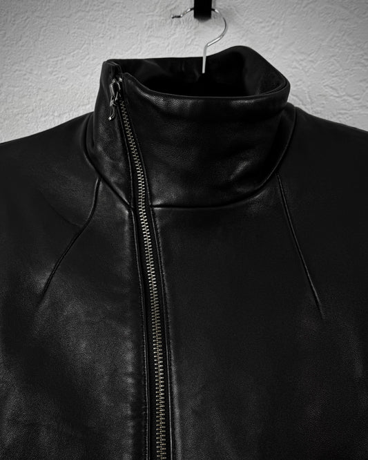 Fuga Spiral Tornado Zip Leather Jacket