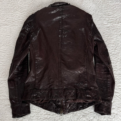 Luva Tram Bordeaux Quilted Sheepskin Leather Jacket