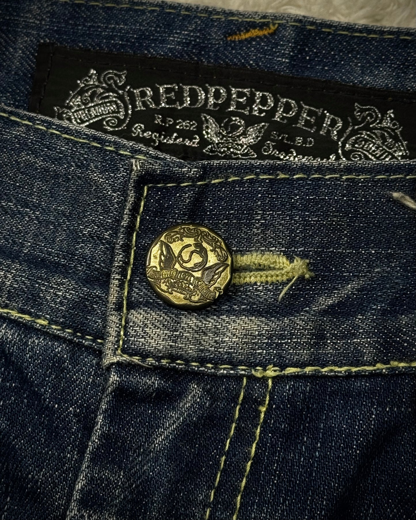 Red Pepper Clawmarks Washed Repaired Bootcut Jeans