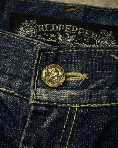 Red Pepper Clawmarks Washed Repaired Bootcut Jeans