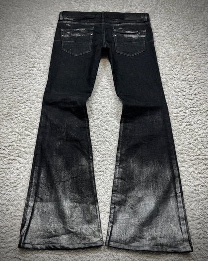 Tornado Mart Silver Faded Flared Jeans