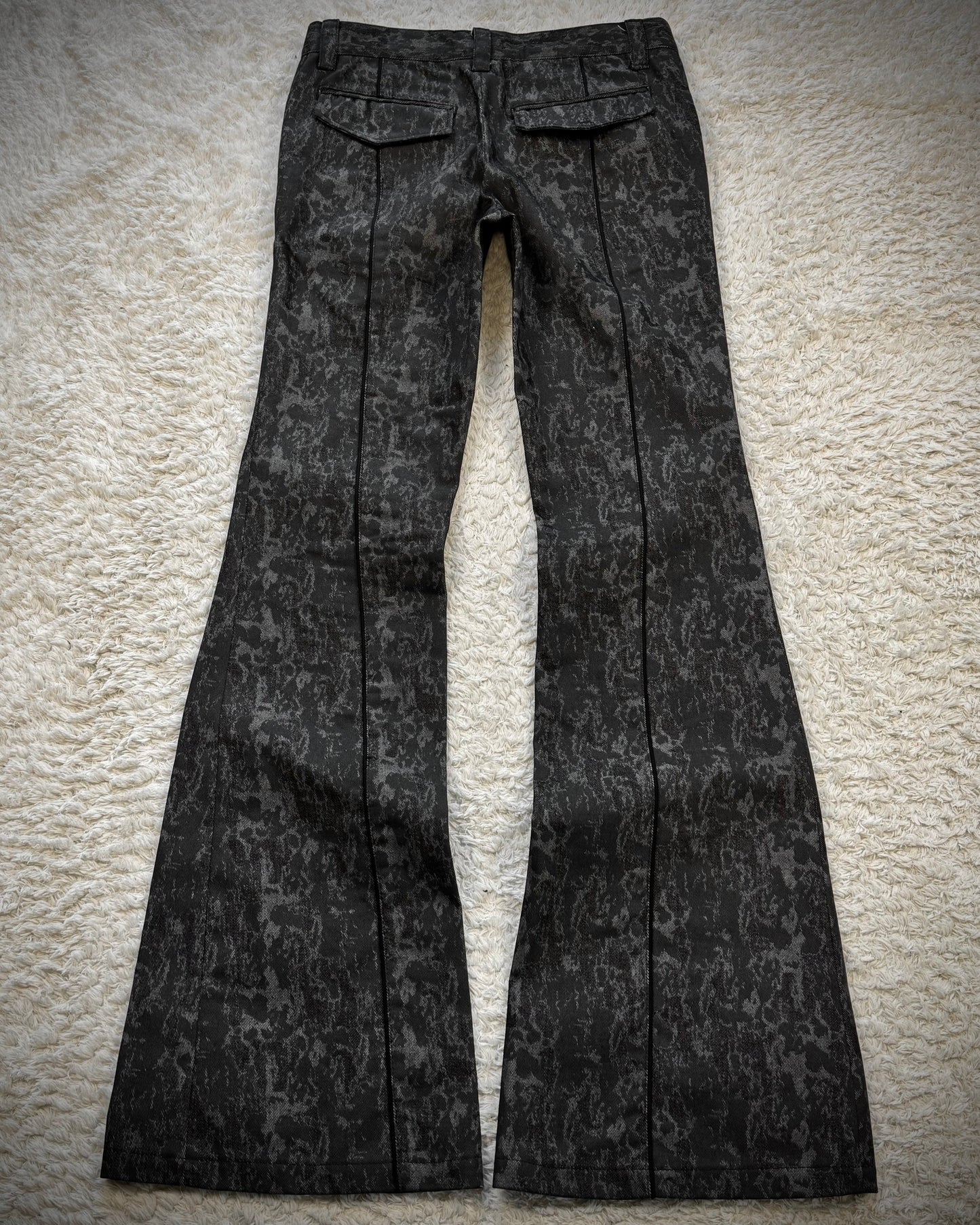 Tornado Mart Shadow Pattern Bell Bottom Flared Pants
