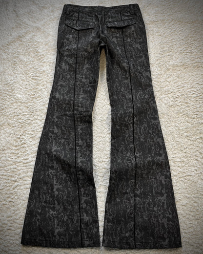 Tornado Mart Shadow Pattern Bell Bottom Flared Pants