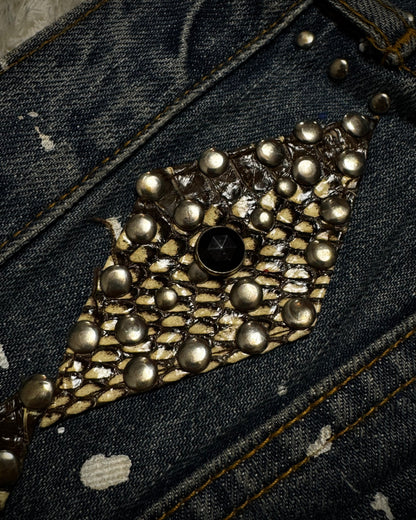 Schlüssel Gemstone Python Repaired Distressing Bootcut Denim