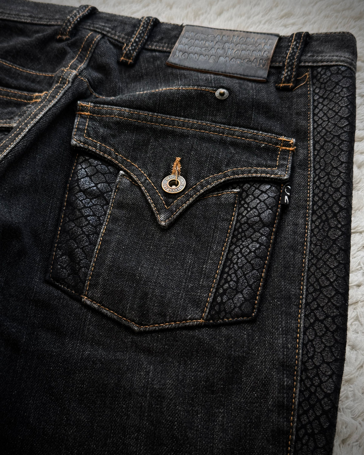 Morgan Homme Python Shimmer Flared Jeans