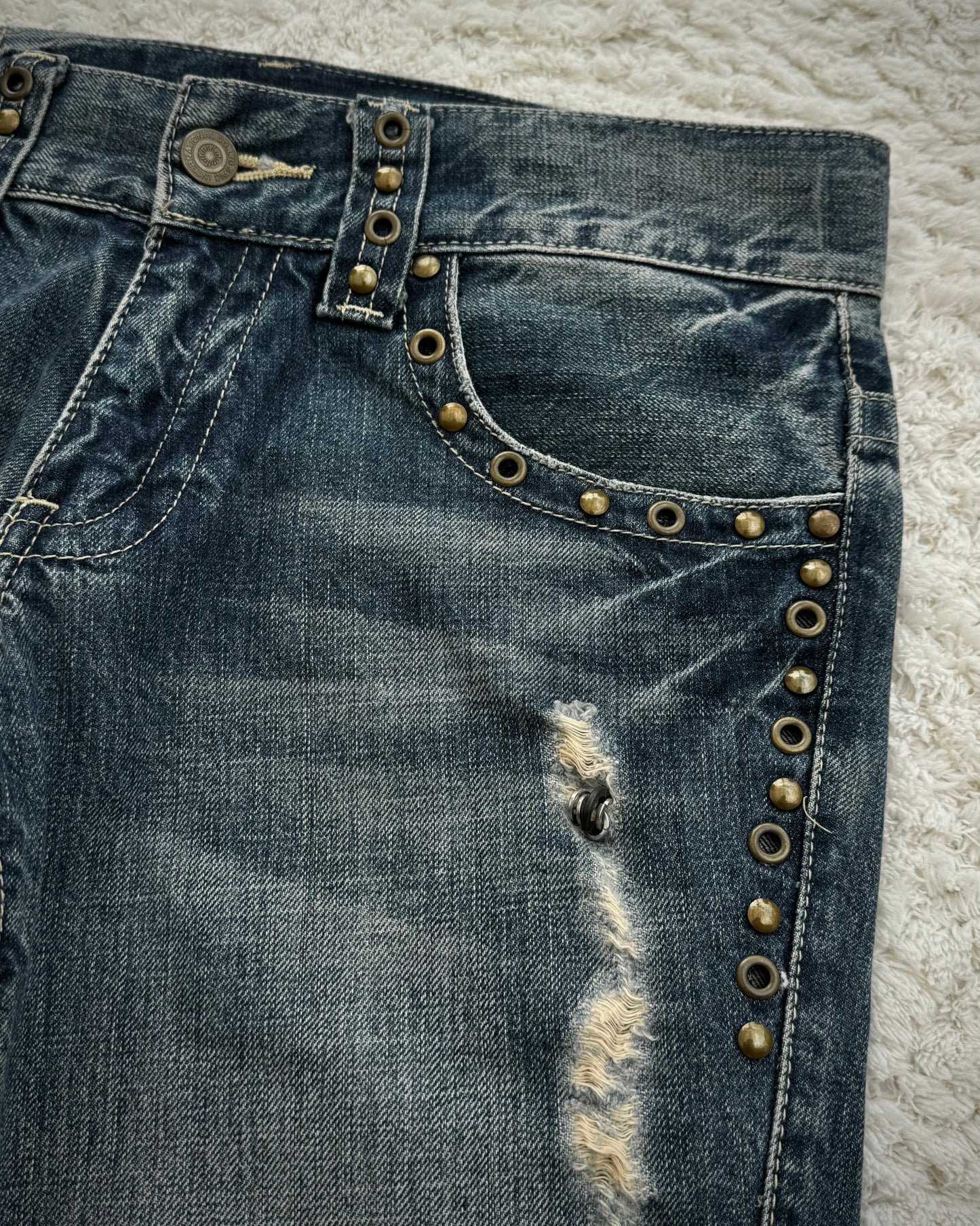 Tornado Mart Pierced Western Spiral Bootcut Jeans