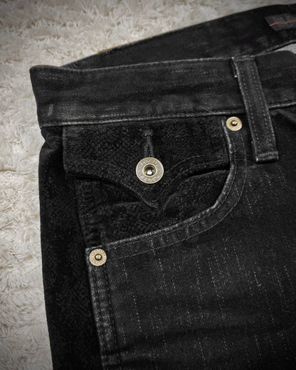 Morgan Homme Python Pattern Flared Pants