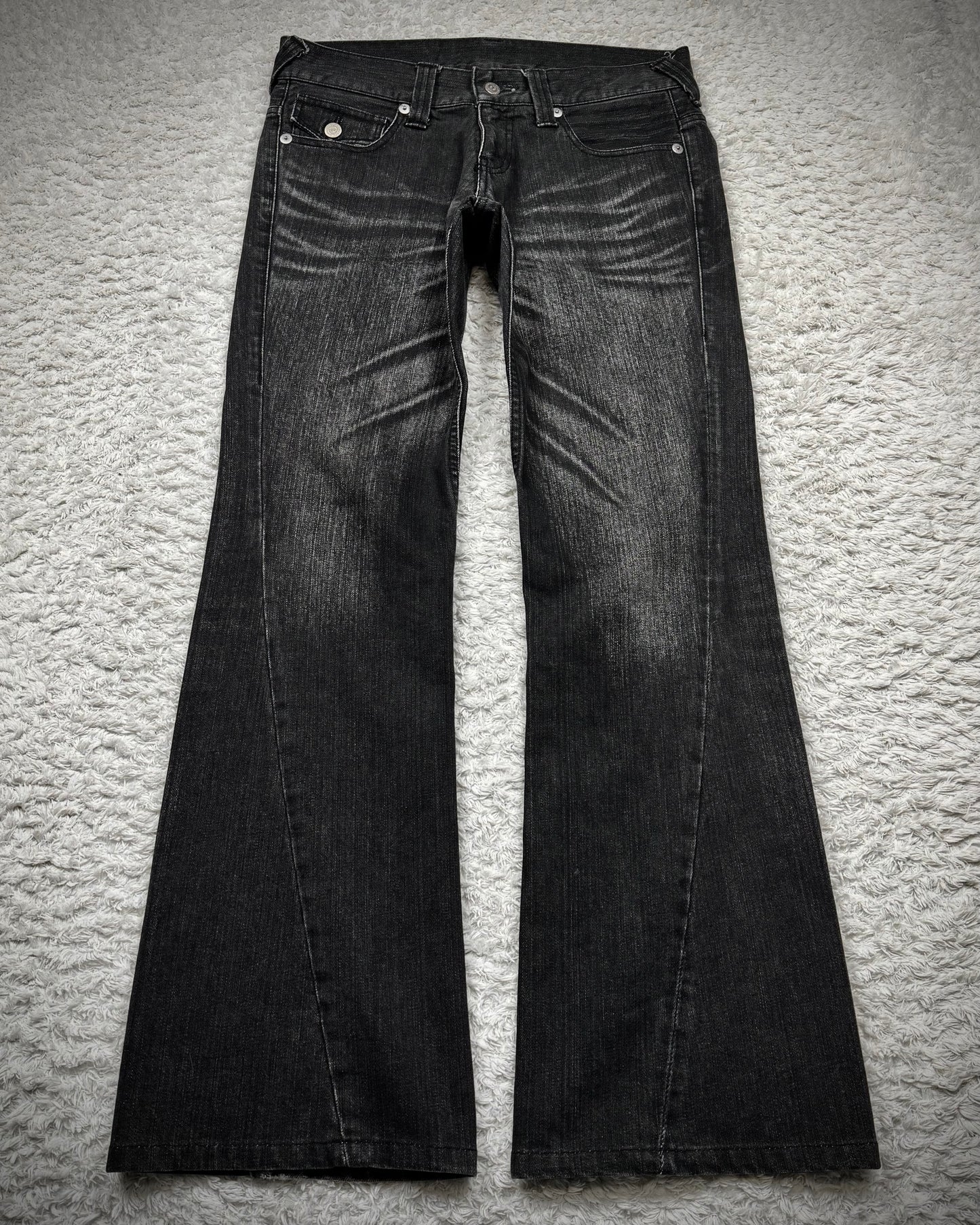 Tornado Mart Clawmarks Washed Spiral Flared Jeans