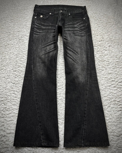 Tornado Mart Clawmarks Washed Spiral Flared Jeans