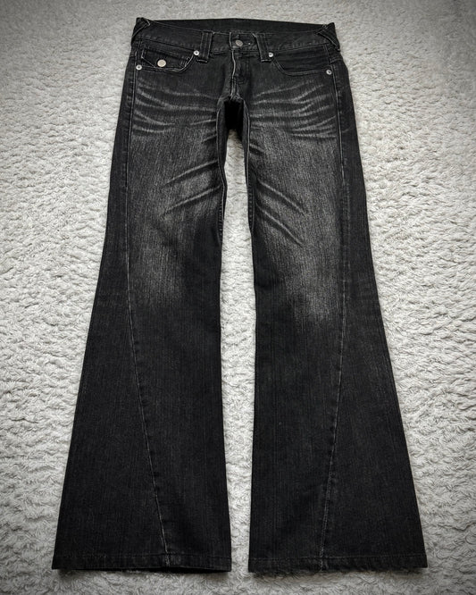 Tornado Mart Clawmarks Washed Spiral Flared Jeans