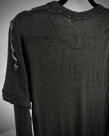 FranCisT MOR.K.S. Double Layered Studded Silver Thread Longsleeve Shirt