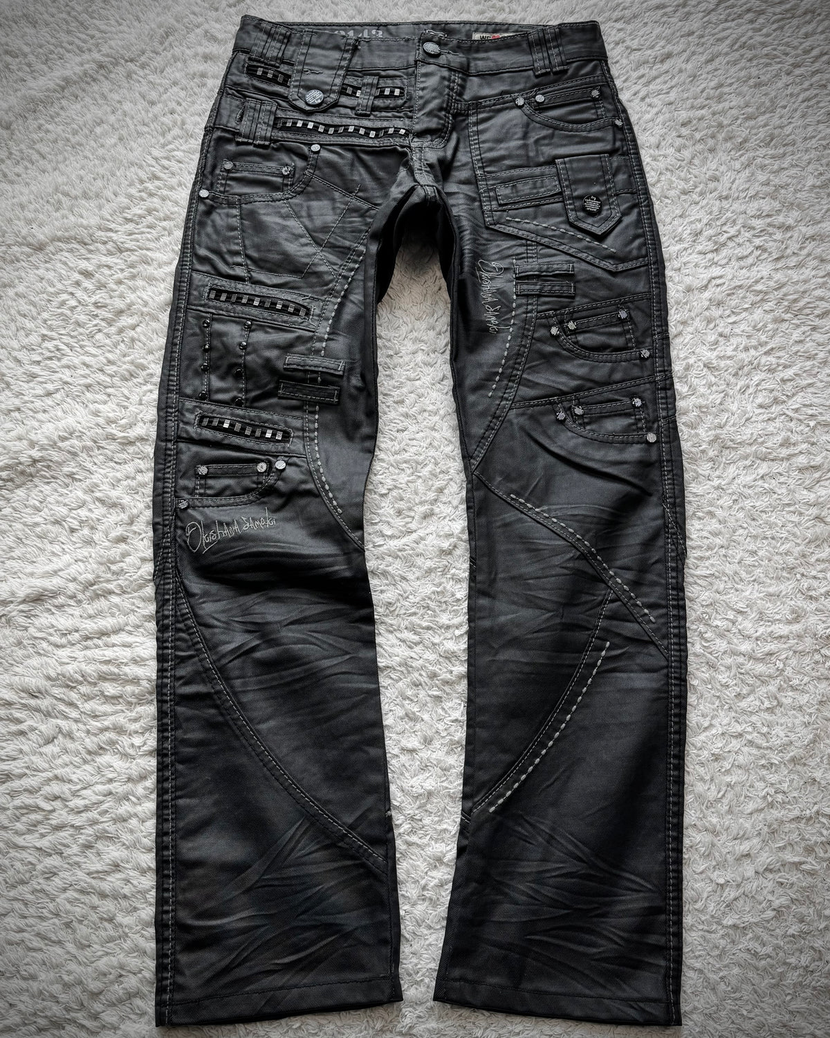 Japrag Denim Waxed Stapled Multi Panel Jeans