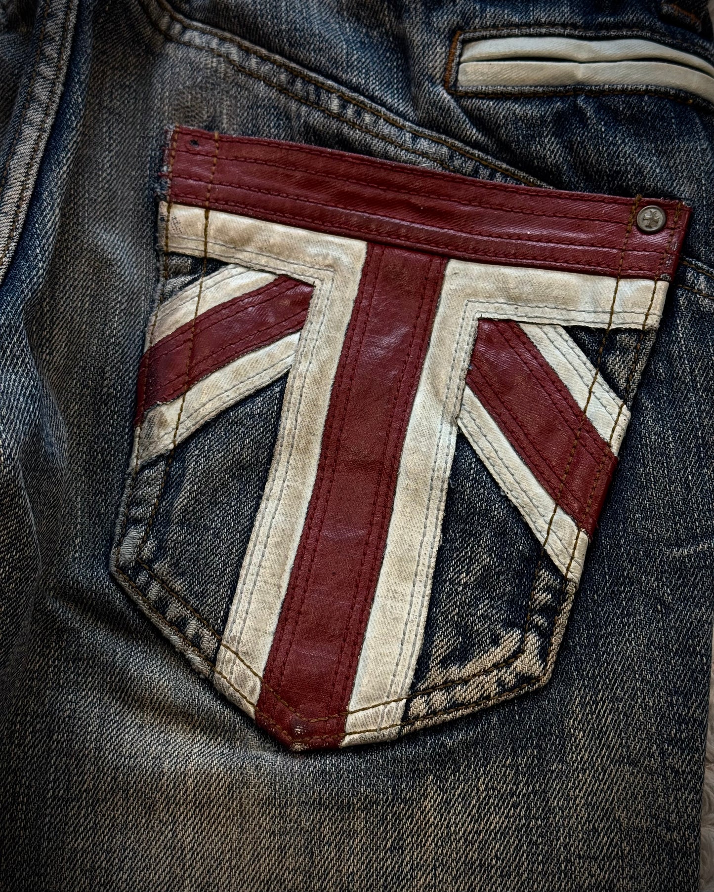 Nicole Club Leather UK Flag Whiskered Denim