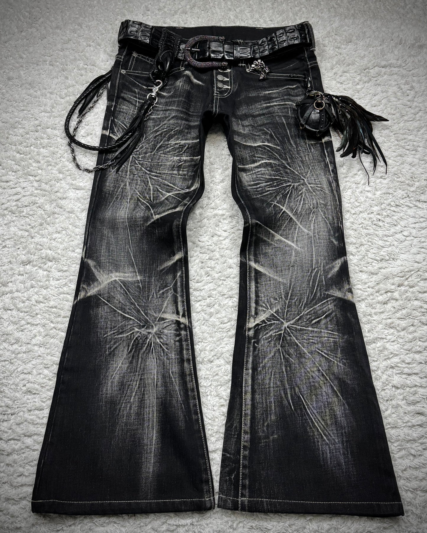Tornado Mart Crystal Washed Flared Jeans