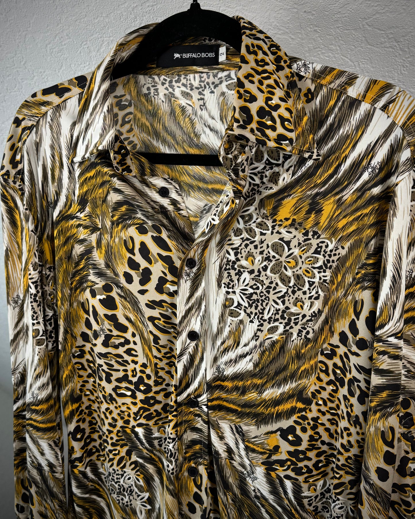 Buffalo Bobs Leopard Peacock Button Up Shirt