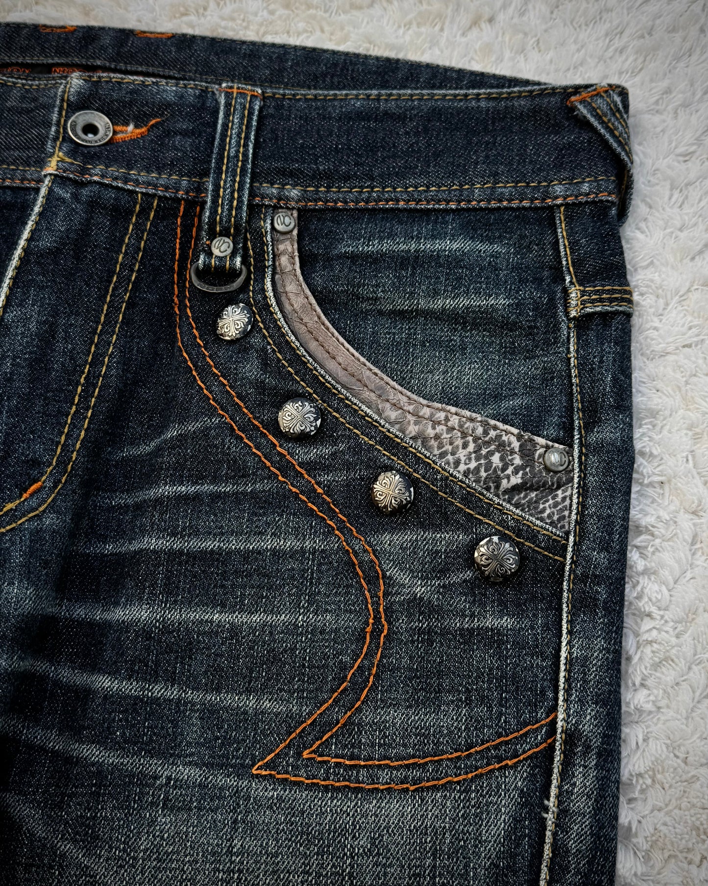 Nicole Club Python Detailed Western Bootcut Denim