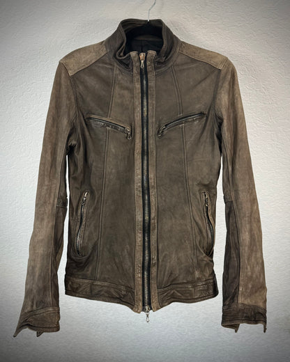 Shellac Earthy Textured Leather Jacket