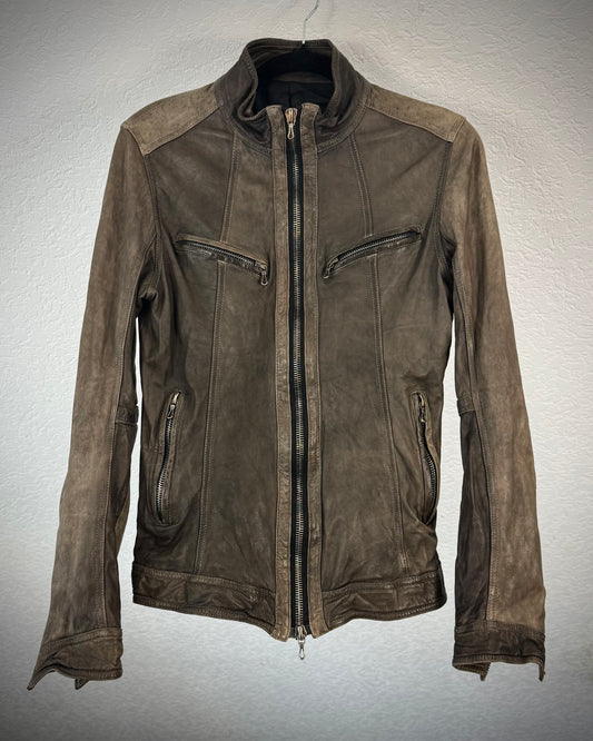 Shellac Earthy Textured Leather Jacket