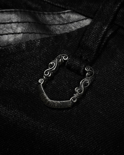 Midas Clawmark Washed Leather Detailed Flared Denim