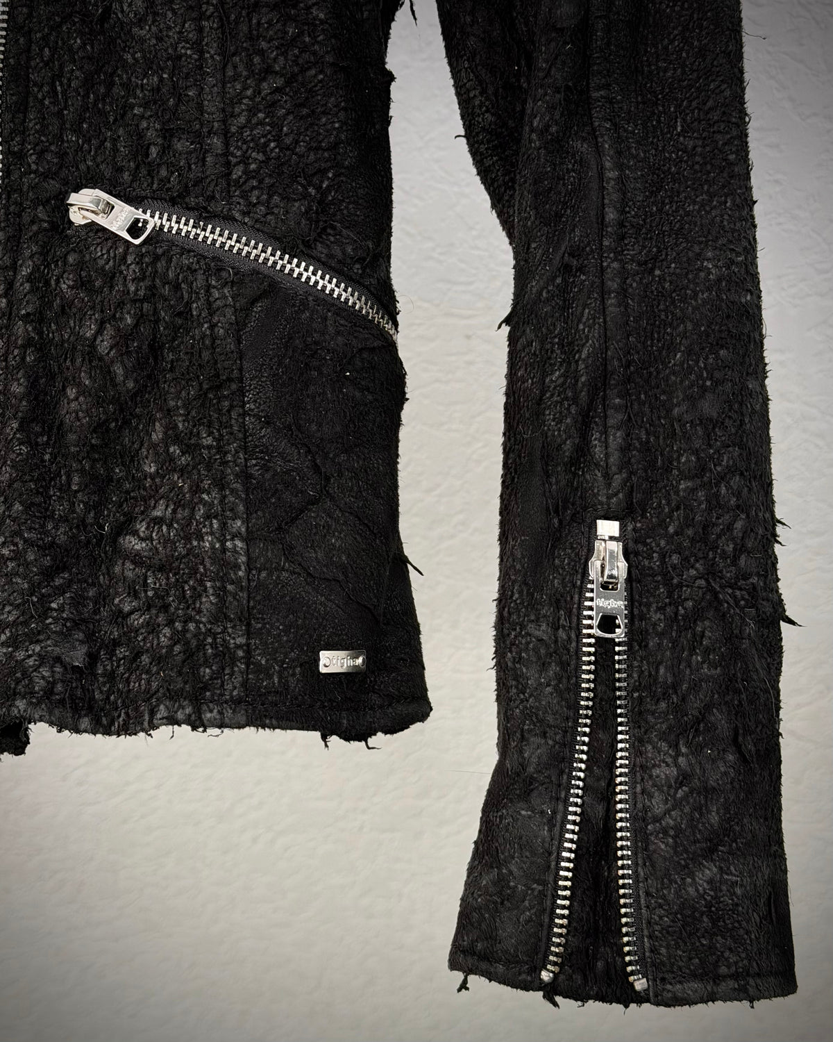Tigha Blistered Sheepskin Leather Jacket