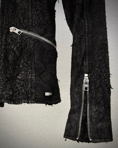 Tigha Blistered Sheepskin Leather Jacket
