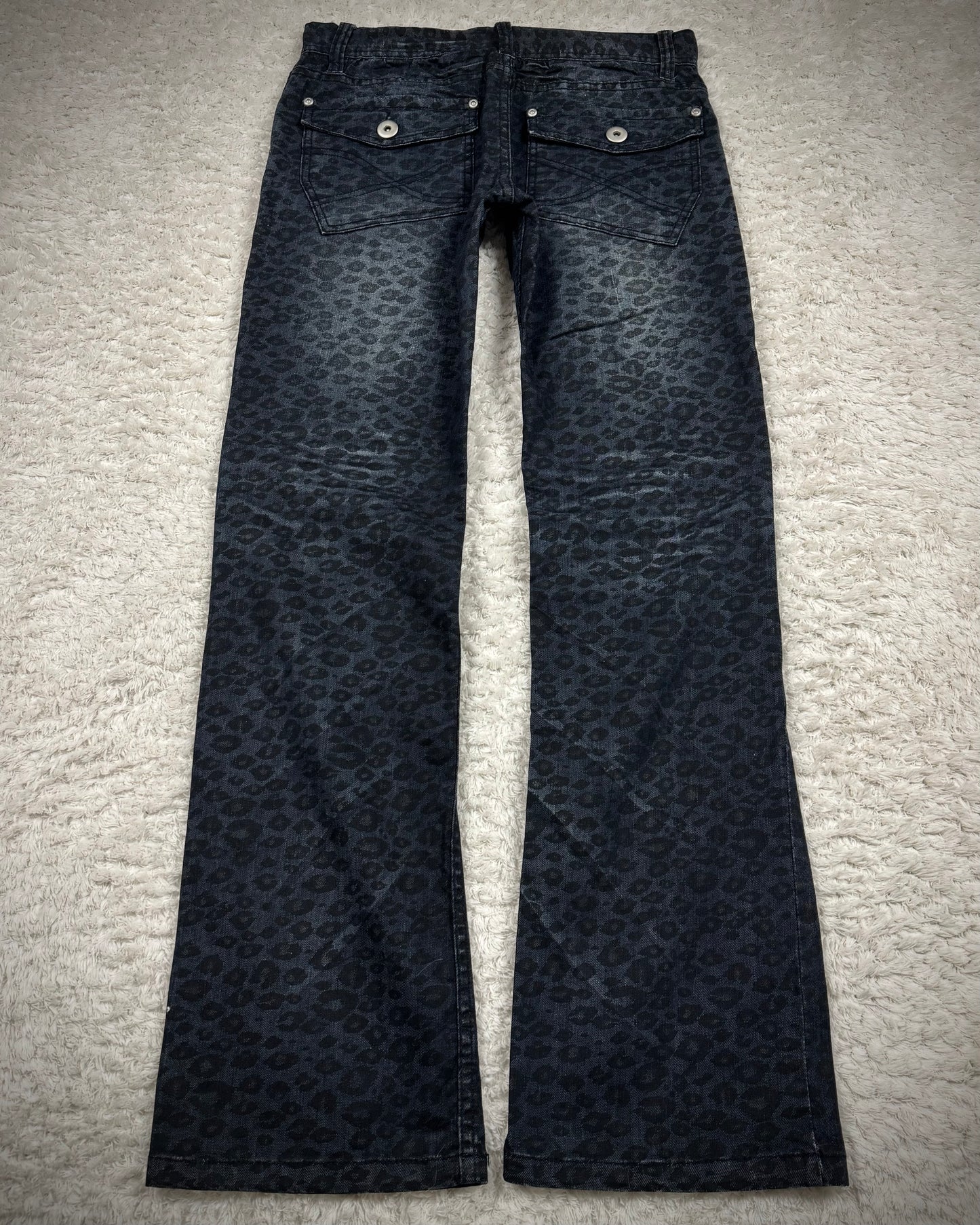 Luxury Gender Leopard Pattern Bootcut Jeans