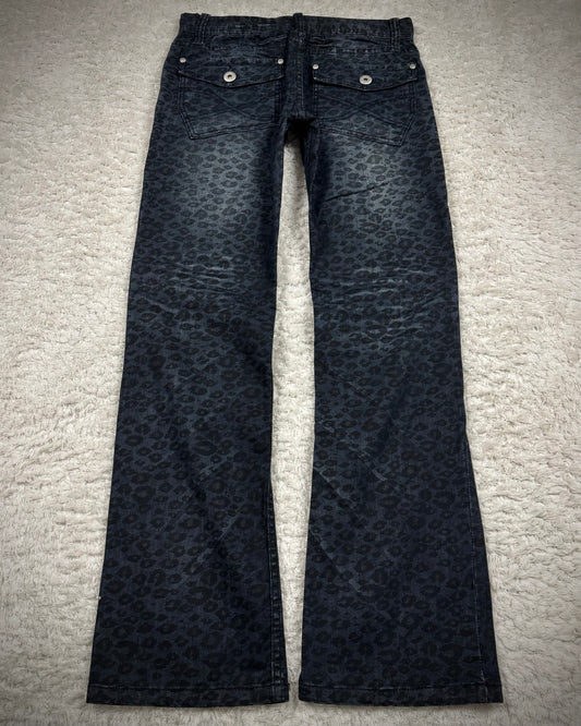 Luxury Gender Leopard Pattern Bootcut Jeans