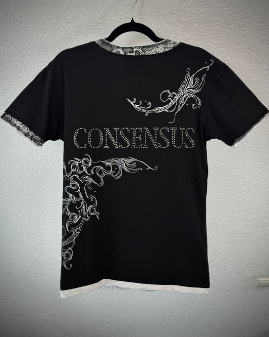 Midas Python Layered Tribal Rhinestone T-Shirt