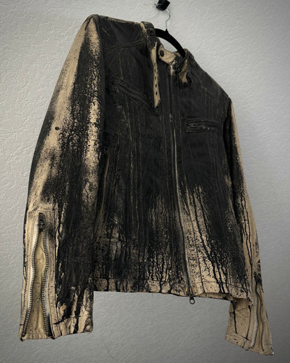 Jack Rose Smear Fade Textured Leather Jacket