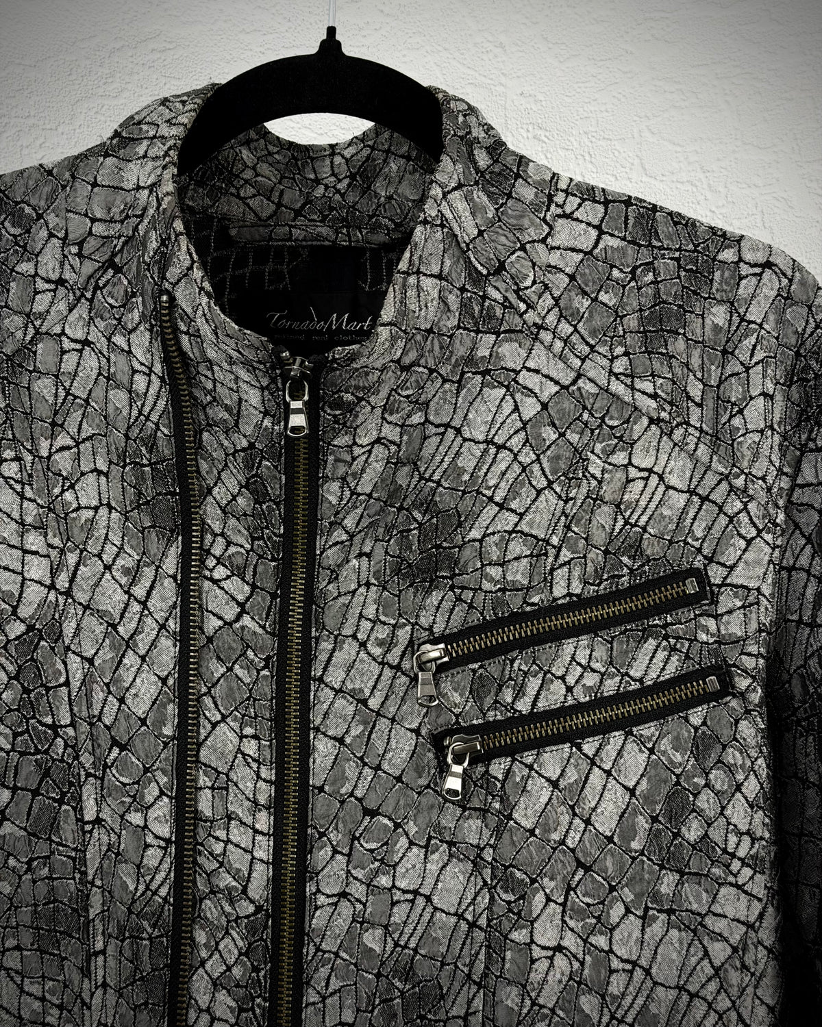 Tornado Mart Crocodile Woven Double Zip Jacket