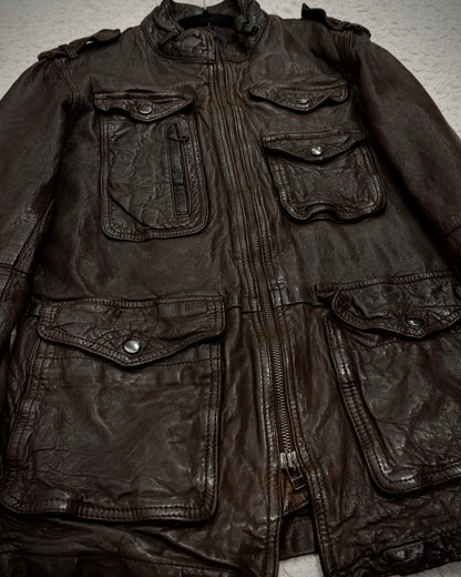 Cathy Jane Quilted Multi Pocket Sheepskin Leather Jacket