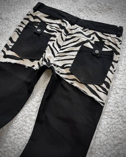 The Space Between Us Zebra Lace Up Flared Pants