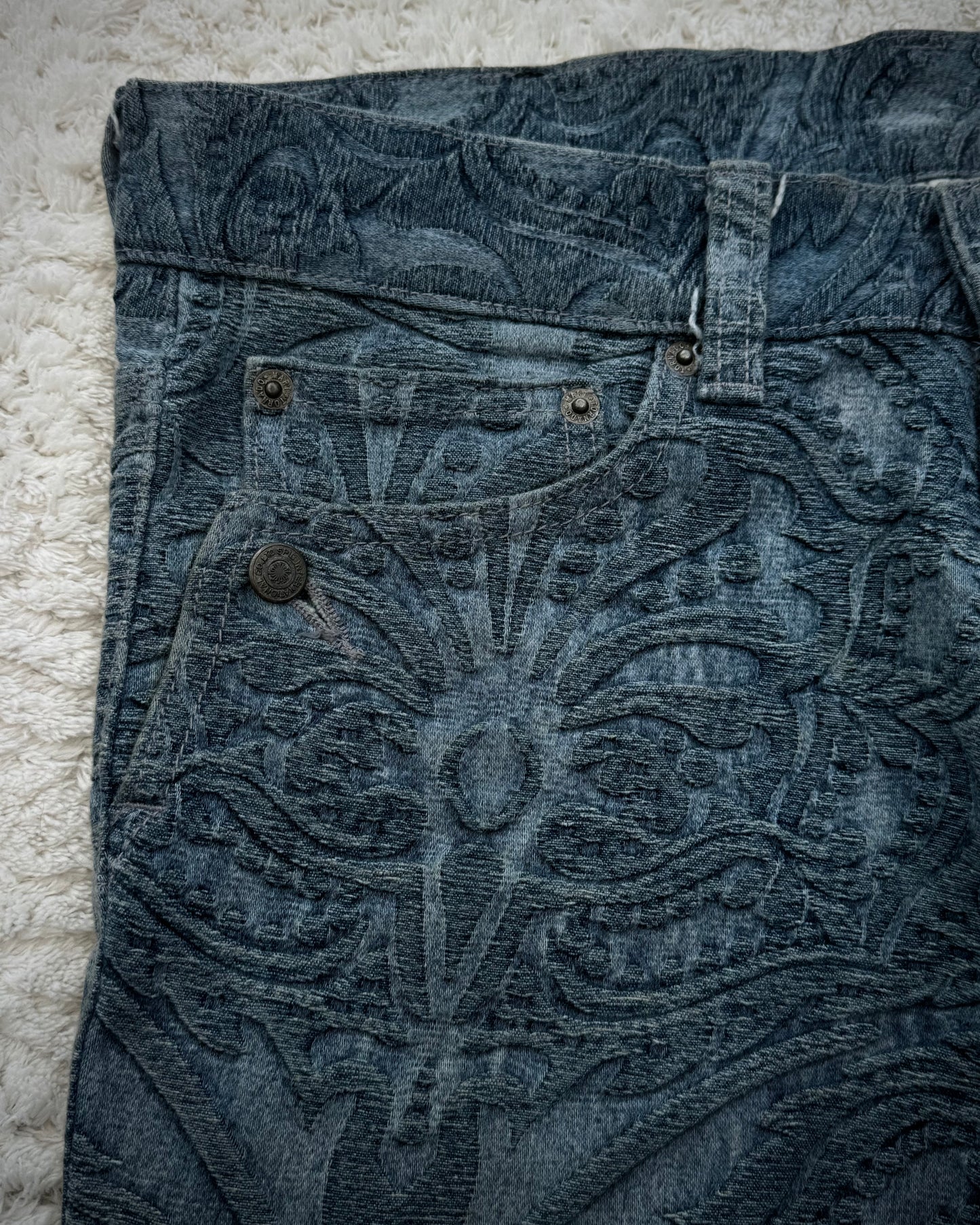Tornado Mart 3D Paisley Pattern Flared Jeans