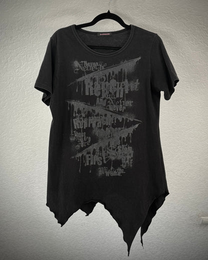 Algonquins Asymmetrical Raw Cut Slash T-Shirt