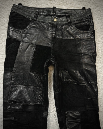 John Cherpas Marquis Flared Leather Patchwork Pants