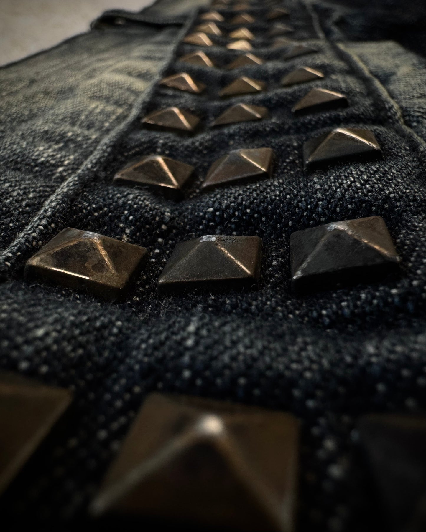Black Baccara Double Waisted Studs Repaired Bootcut Jeans