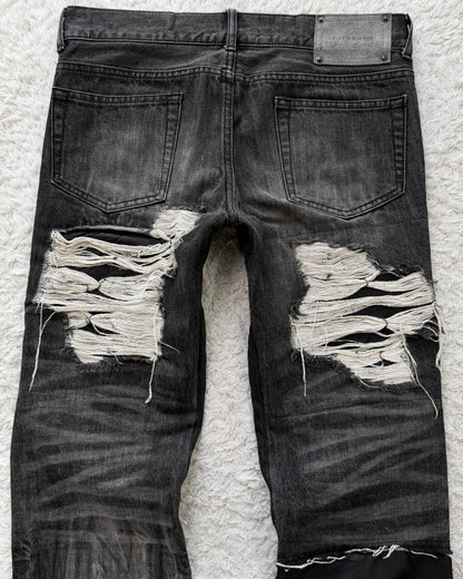 Buffalo Bobs Leather Repaired Pierced Bootcut Jeans