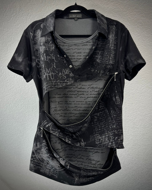 In The Attic Double Layered Poem Polo Shirt