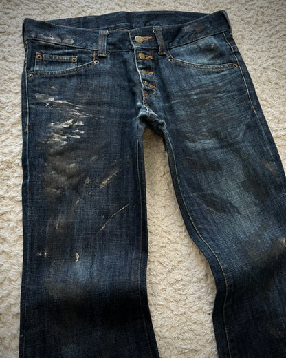 Tornado Mart Painter’s Lace Up Flared Denim