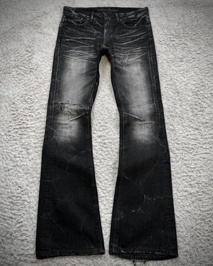 Fuga Whisker Washed Luster Flared Jeans