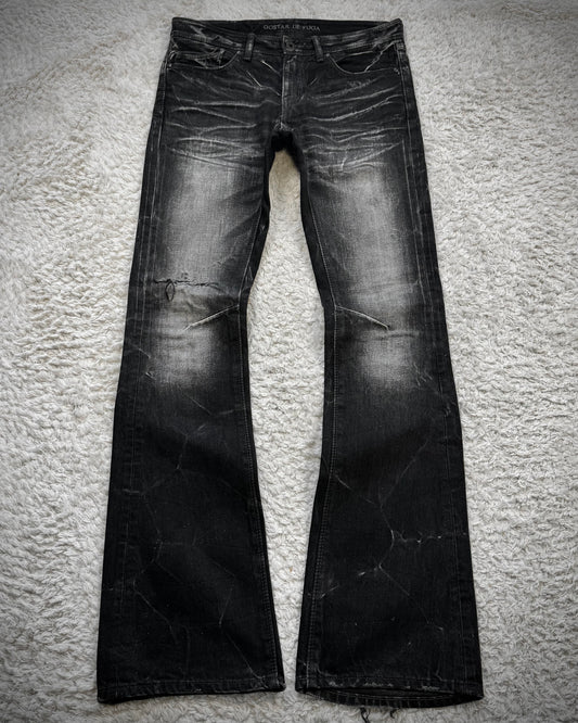 Fuga Whisker Washed Luster Flared Jeans
