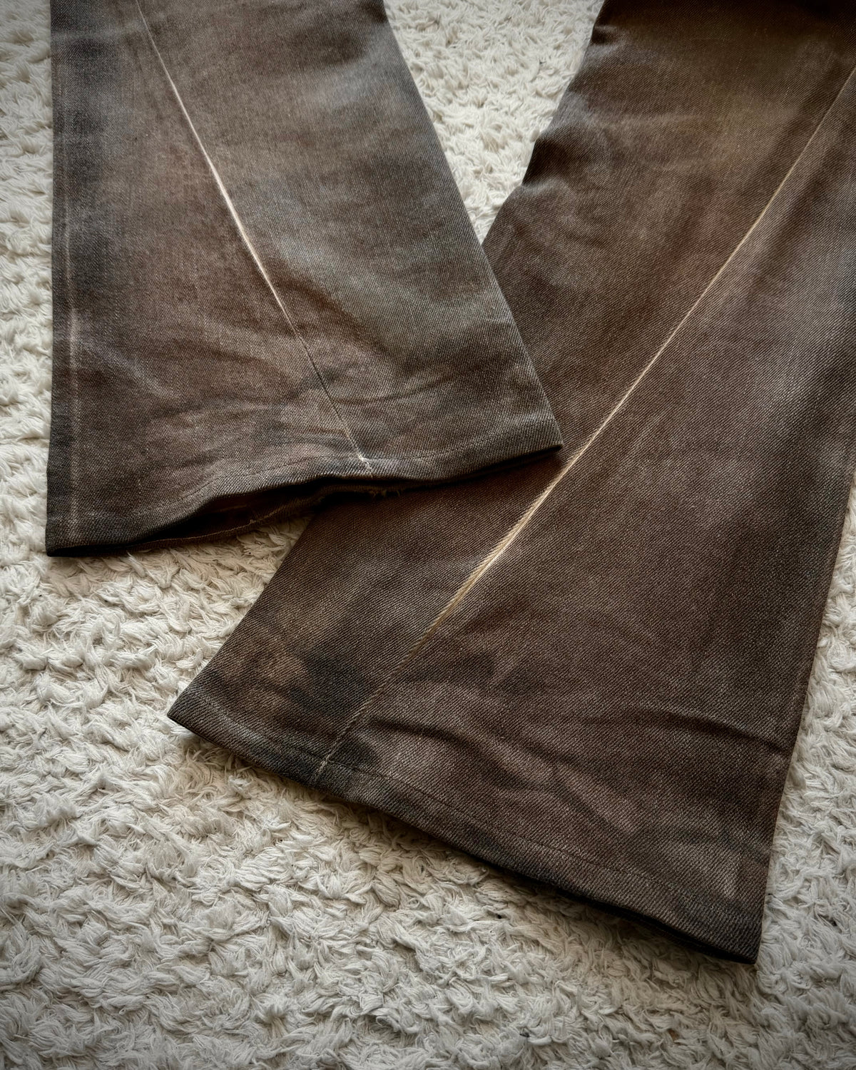 Tornado Mart Flap Mud Whisker Washed Spiral Flared Jeans