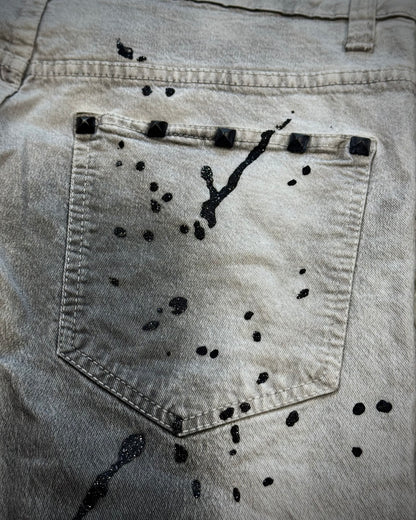 K.U.I Whisker Washed Luster Splatter Bootcut Jeans